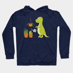 Cute dino watering his houseplants Hoodie